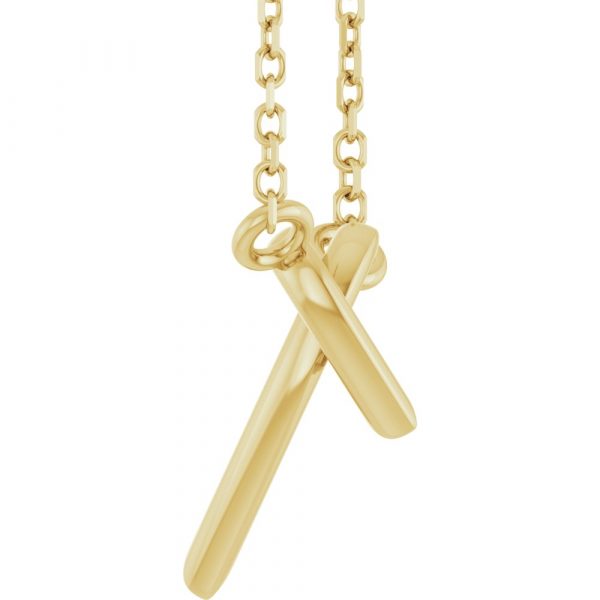 Interlocking Double Heart Necklace Yellow Gold Side