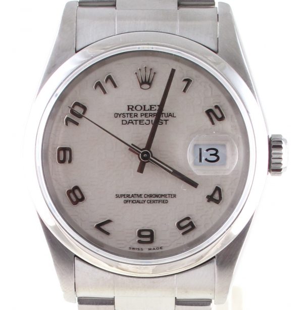 Pre-Owned Rolex 36MM Datejust (2001) Stainless Steel#16200 Front Close