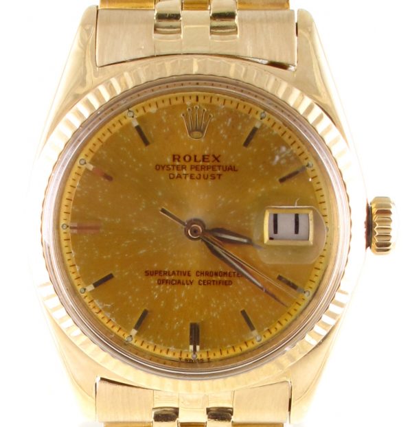 Pre-Owned Vintage Rolex 36MM Datejust (1960) 18kt Yellow Gold Model 1601 front Close
