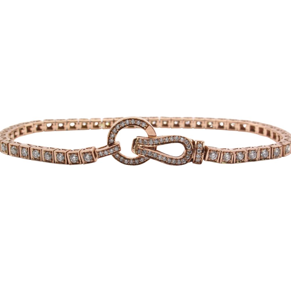 Rose Gold Diamond Tennis Bracelet 2.36 ctw 14k