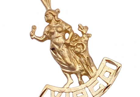 Virgo Zodiac Pendant Charm 10K Gold Michael Anthony