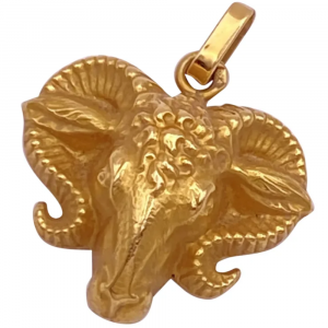 gold Aries ram pendant