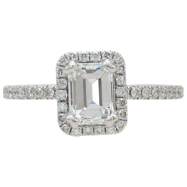 1.27ctw Emerald Diamond Halo Engagement Ring GIA Certified (1)