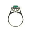 1.78 ctw Natural Emerald & Diamond Halo Ring 14k White Gold top view