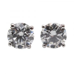 1.83 Round Diamond Stud Earrings