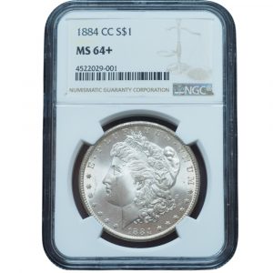 1884 CC Morgan Silver Dollar MS64+ NGC
