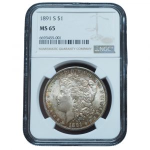 1891 S Morgan Silver Dollar MS65 NGC w/ Beautiful Toning