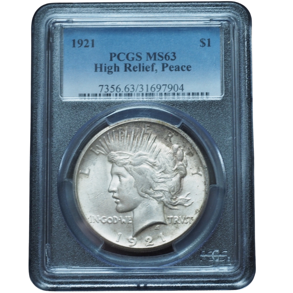 1921 Peace Dollar High Relief MS63 PCGS #904