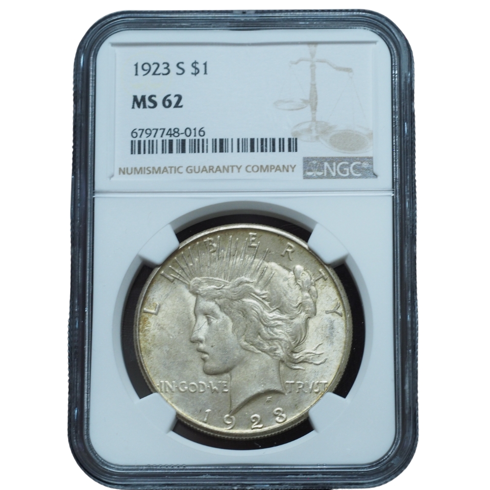 1923 S Peace Dollar MS62 NGC 016