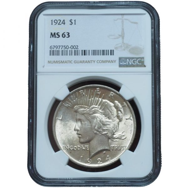 1924 Peace Dollar MS63 NGC