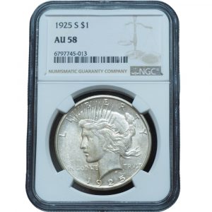 1925 S Peace Dollar AU58 NGC (1)
