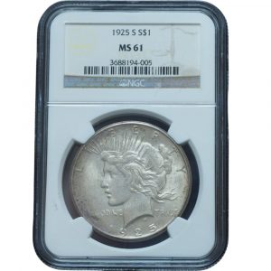 1925 S Peace Dollar MS61 NGC