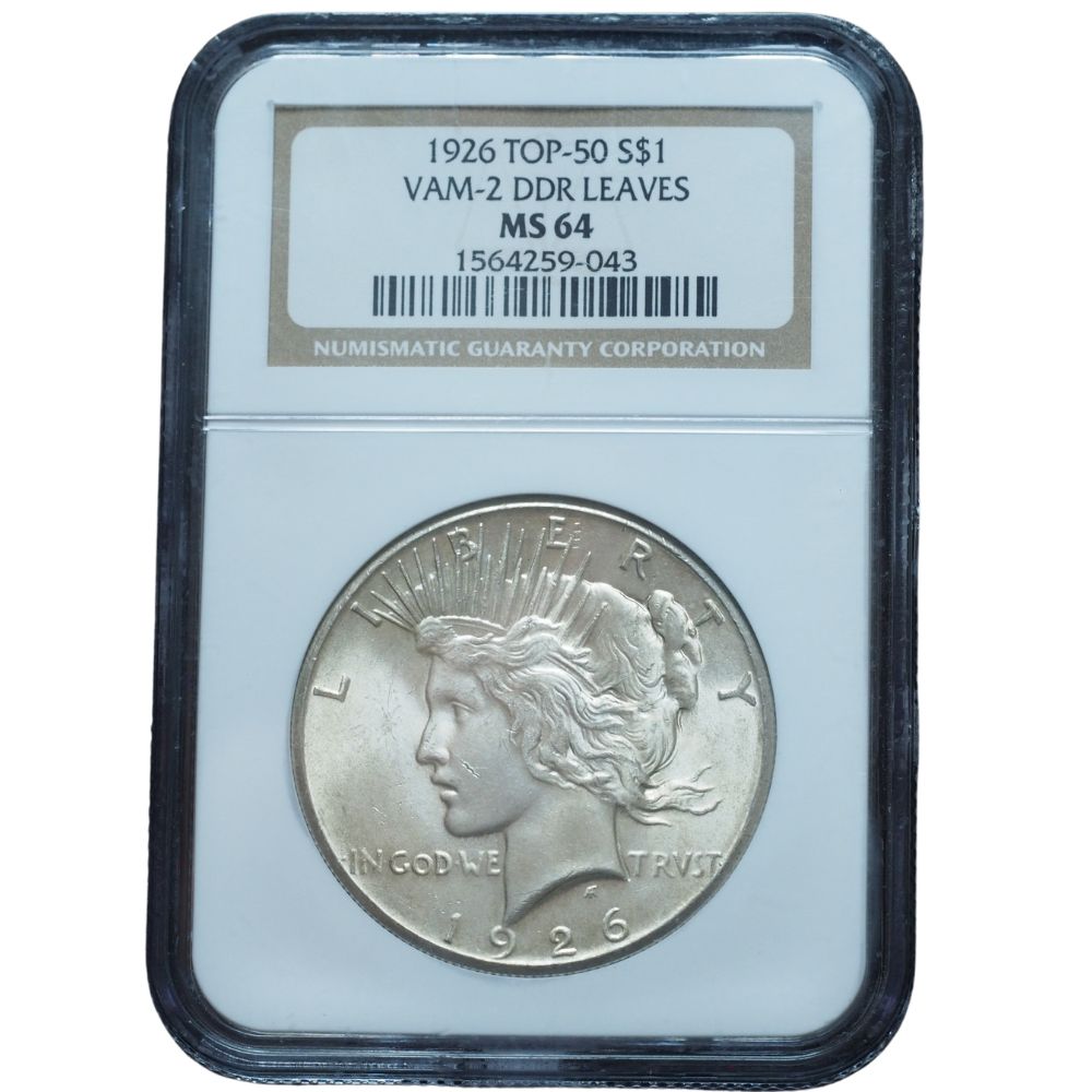 1926 Peace Dollar MS64 NGC Vam-2 DDR Double Leaves