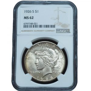 1926 S Peace Dollar MS62 NGC