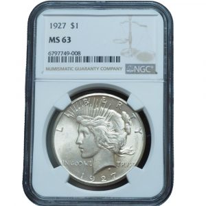 1927 Peace Dollar MS63 NGC