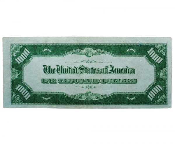 1934 $1000 Federal Reserve Note Kansas City Light Green Seal Extra Fine