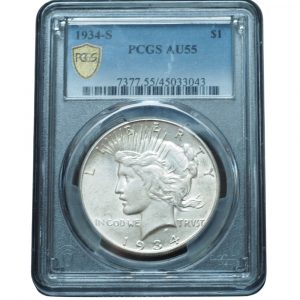 1934 S Peace Dollar AU55 PCGS