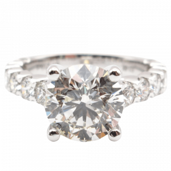 GIA Certified Diamond Engagement Ring 4.21 ctw 14k White Gold