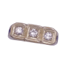 Art Deco Diamond and Sapphire Mens Unisex Band Ring 18K White Gold .90 Carat TGW front
