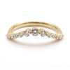 Curved Tapered Diamond Wedding Band Yellow Gold