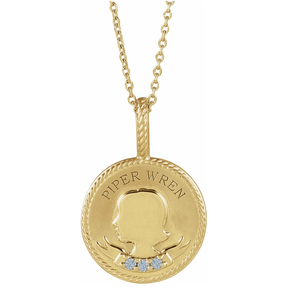 Engravable Girl Silhouette 16-18″ Gold Necklace