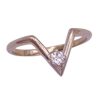 Diamond Accent Chevron Ring 14K White Gold .12 Carat VS Quality