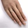 Diamond Accent Chevron Ring 14K White Gold .12 Carat VS Quality hand comparison