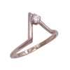 Diamond Accent Chevron Ring 14K White Gold .12 Carat VS Quality side view