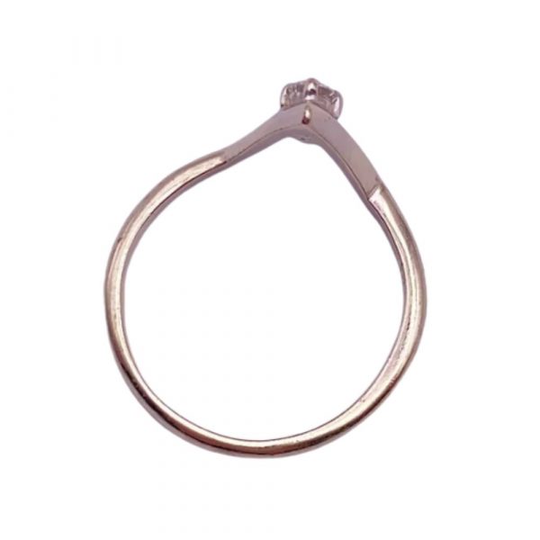 Diamond Accent Chevron Ring 14K White Gold .12 Carat VS Quality top view