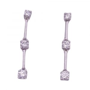 Diamond Dangle Earrings 14K White Gold .64 Carat TW VS Quality