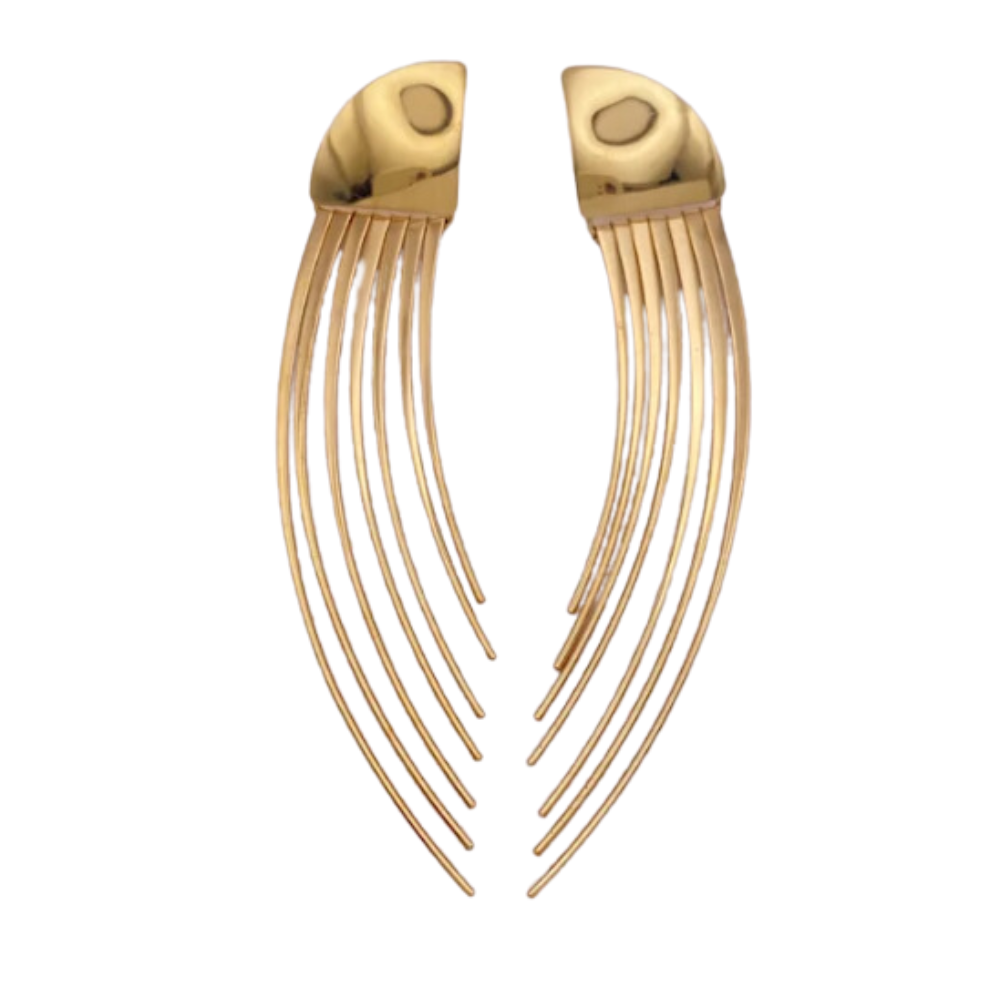 Fabulous Vintage Statement Earrings 14K Gold Designer KM for Nabco c. 1980’s