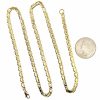 Fancy Beveled Flat Chain Link Necklace 14K Yellow Gold ~ 21 1/2