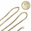 Flat Curb / Cuban Chain Link Necklace 14K Yellow Gold Coin Size Comparison