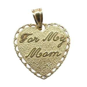'For My Mom' 'Thanks For Everything' Pendant 14K Yellow Gold