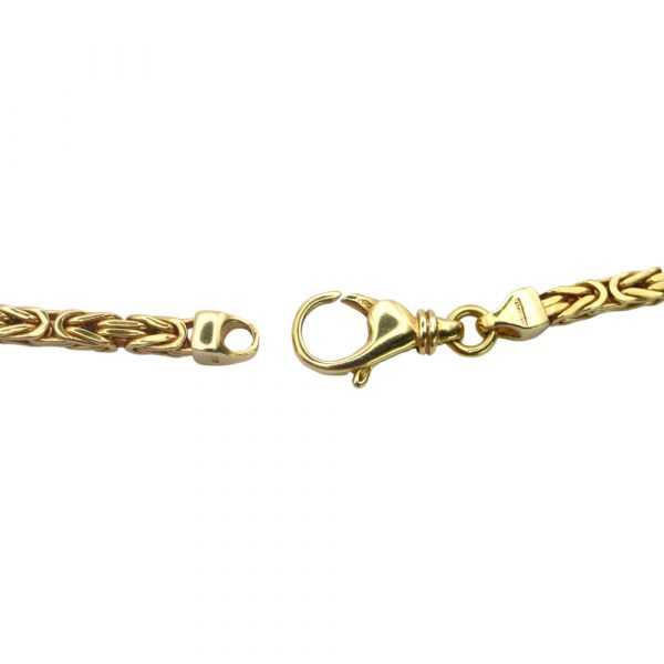 Heavy Solid Byzantine Squared Chain Link Necklace 14K Yellow Gold ~ 20 1/4" ~ 37.6 Grams Clasp Hallmark