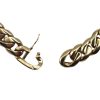 Heavy Solid Flat Cuban / Curb Chain Link Bracelet 14K Yellow Gold Clasp