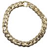 Heavy Solid Flat Cuban / Curb Chain Link Bracelet 14K Yellow Gold Overall