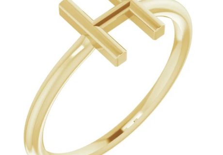 Initial Stack Rings Yellow Gold