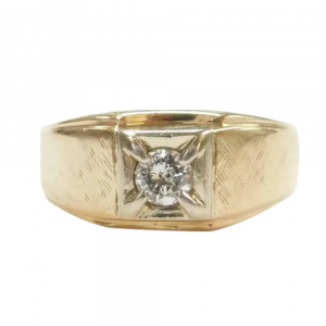 Men's Diamond .35 Carat Solitaire Ring 10k Gold Two-Tone
