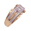 Mens Vintage Diamond Ring 14K Two-Tone Gold .15 Carat Solitaire side view
