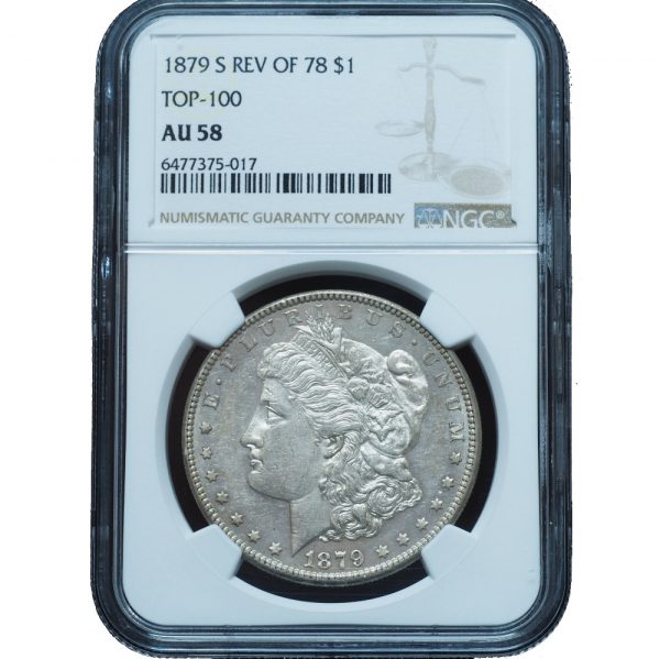 1879 S Reverse of 1879 Morgan Silver Dollar AU58 NGC