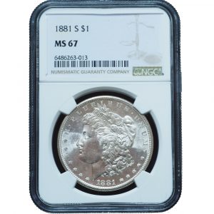 1881 S Morgan Silver Dollar MS67 NGC