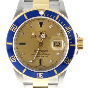 Pre-Owned Rolex 40MM Submariner (2001) Two Tone Model 16613 Front Close