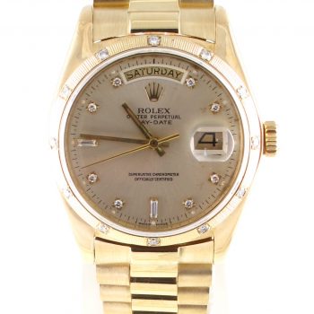 Pre-owned Rolex 36mm Day-Date Presidential (1981) 18k Yellow Gold 18038 Front
