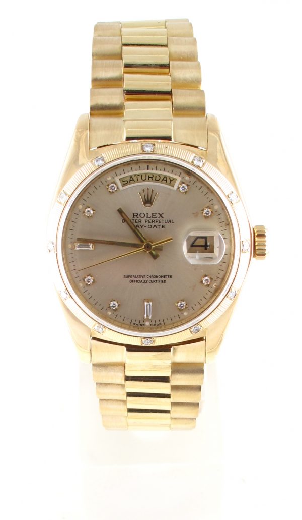 Pre-owned Rolex 36mm Day-Date Presidential (1981) 18k Yellow Gold 18038 Front
