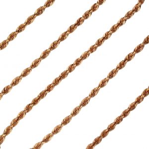 Rope Chain Link Necklace 14K Rose Gold Front
