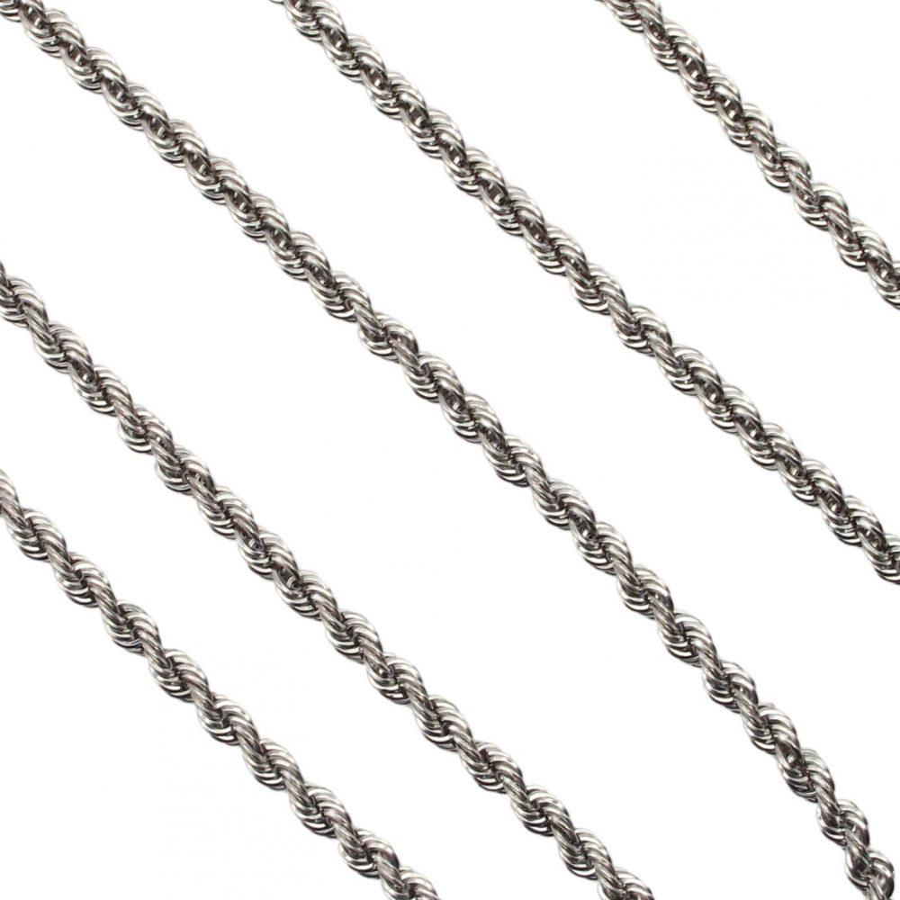 Rope Chain Link Necklace 18K White Gold ~ 20″ ~ 4.2 Grams