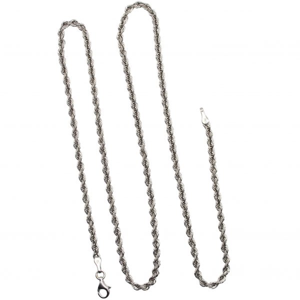 Rope Chain Link Necklace 18K White Gold ~ 20" ~ 4.2 Grams Overall