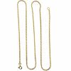Serpentine Flat Chain Link Necklace 18K Yellow Gold Chain Overall