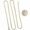 Serpentine Flat Chain Link Necklace 18K Yellow Gold Coin Size Comparison